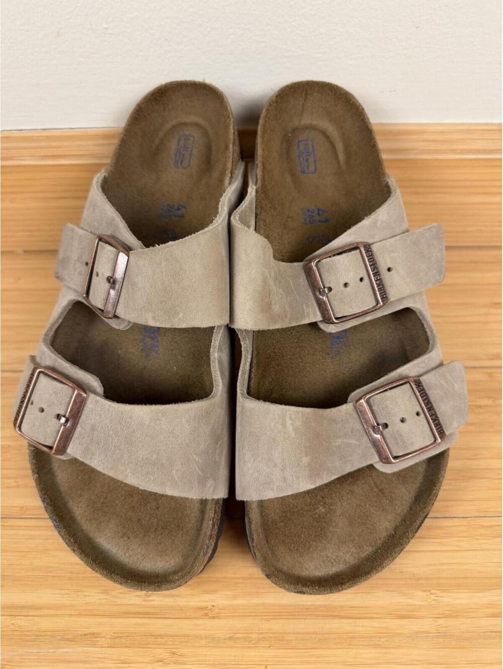 Birkenstock Arizona Soft Footbed Taupe Suede Sandals EU 41 W10 M8 Regular - Picture 2 of 7